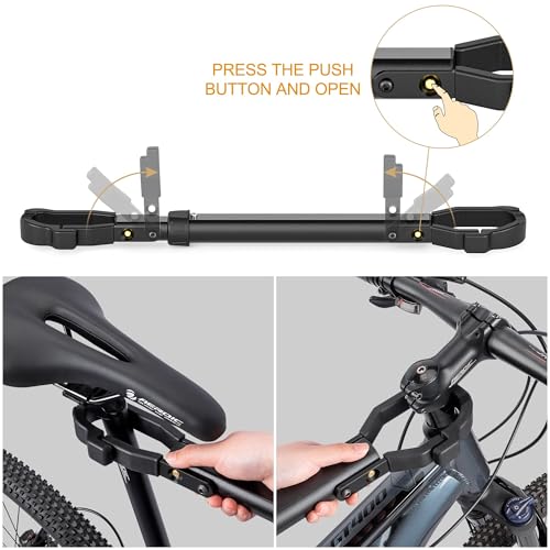 CXWXC Fahrrad Rahmenadapter für Fahrradträger – Verstellbare Oberrohr-Querstange (32 kg Tragkraft) – Crossbar Adapter für Damen-, Kinder-, BMX- & Tiefeinsteiger-Fahrräder (58–76 cm)