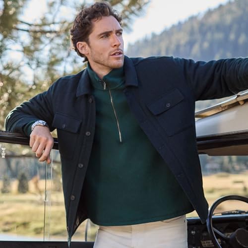 Lands' End Men's Textured Fleece Half Zip4