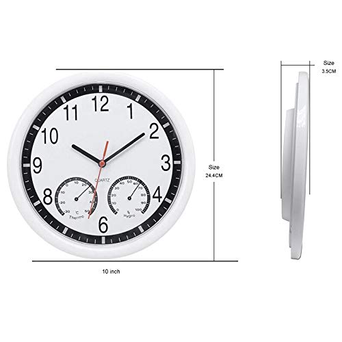 ELD Horloge en Pierre à Quartz Horloge Murale silencieuse thermomètre précis humidité intérieure extérieure Piscine Mode Moderne décoration de la Maison Cadeaux de fête des mères Art horloges murales