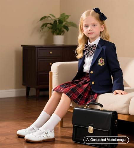 Image of PHIRAMIN Toddler Girl Mary Jane Student Oxford Shoes-Little Girl School Uniform Shoes for Wedding Party