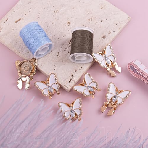 Cubierta de Botón Mariposa de Cristal Metal Mancuernas Para Camisa miniatura 3