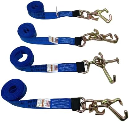 Pack of 4 | 2" x 10' RTJ Frame Hook Blue Diamond Weave Straps