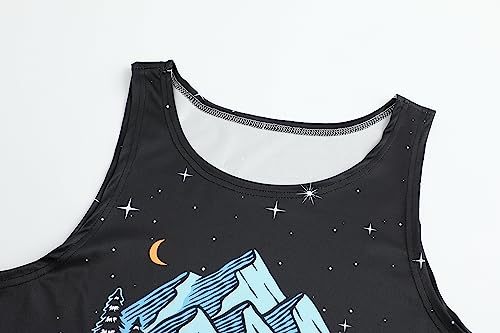 Mens Funny Graphic Tank Tops 3D Printed Cool Summer Beach Sleeveless 4 Way Stretch Tank Tops3