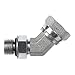 Brennan Industries 6902-04-04-NWO-FG Forged Steel 45 Degree Elbow Tube Fitting, 7/16"-20 SAE ORB x 1/4"-18 NPSM Thread, 1/4" Male Adjustable O-Ring Boss x 1/4" Female NPTF Swivel