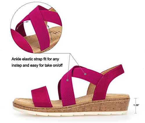 Image of VJH confort Women's Flat Sandals, Comfort Slip-on Elastic Ankle Strap Slingback Light Weight Casual Walking Sandals