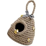 BESPORTBLE Geflochtener Bienenkorb Hängeschmuck aus Leichtem Verschleißfestem Material Naturfarben mit 21cm Schnur Bienenstock Dekoration für Balkon Wohnzimmer und Festtagsdeko