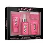 ED HARDY ED HARDY Women's Fragrance 4 Piece Bath Set, 3.4 Fl. Oz. Fragrance Mist, 4 Count, 4 Piece...