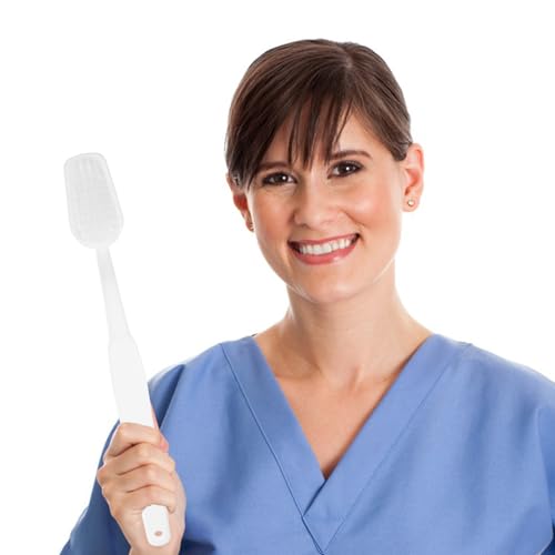 Image of POPETPOP Giant Toothbrush Oversized Novelty Toys: Super Toothbrush Pet Grooming Brush - Wonderful Comedy Item for Costume Take Picture Comedy Party Favors (White)