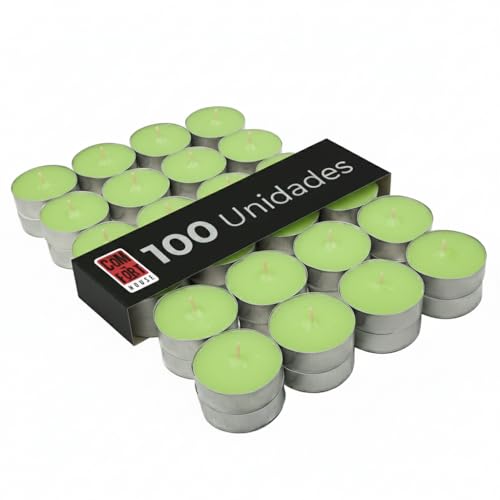 COM-FORT HOUSE | Velas de te Perfumadas | Pack velas de 100 Unidades | Velas de Té Calientaplatos | Tealight | 4,5 Horas de Duración | Olor Jazmín de Noche