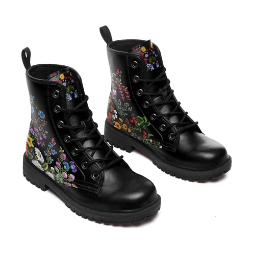 Punk Combat Boots, Stylish Motorcycle Booties for Men & Women, Waterproof Work Boot with Artistic Design3