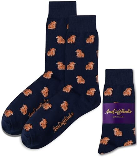 AUSCUFFLINKS CAPYBARA Socks | Animal Socks | Rodent Sock Bday Gift for Guys (Capybara), Capybara, One Size