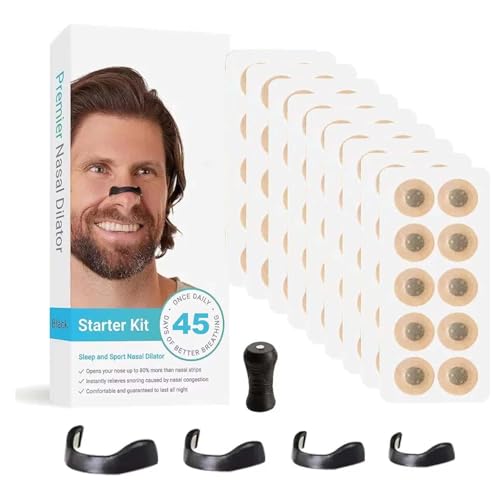 Anti Snoring Magnetic Nose Strips with Applicator - 90Pcs Nasal Dilator for Breathing, Reusable Snore Relief Bands, Comfortable Sleep Aid for Men & Women (45 Pairs)