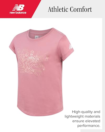 Image of New Balance Girls Athletic Skort Set - 2 Piece Active Short Sleeve Girls Shirts & Tennis Scooter Skirt Clothing Set