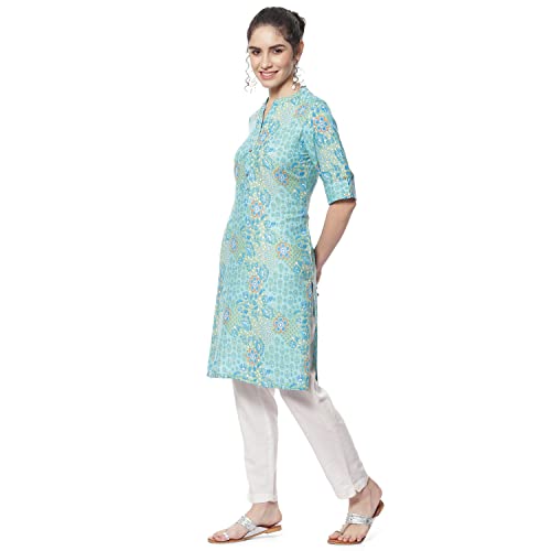 Image of Rangriti Purple Liva Straight Kurta for Women