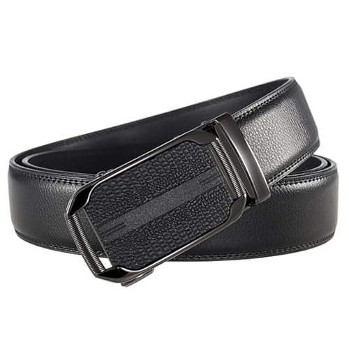 Ceinture luxe homme en cuir véritable de 3,5 cm avec boucle automatique élégante