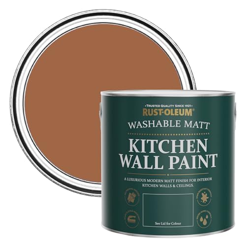 Rust-Oleum Washable Kitchen Wall & Ceiling Paint Paint, Stain, Mould and Moisture Resistant in Matt Finish - Cinnamon 2.5 litres