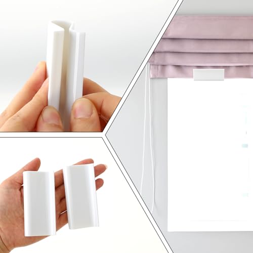 Salbsever 597151_1_EECJYWBM 4 Pcs Shade Pulls For Roller, Shades Window Shade Pulls Plastic Hem Grip R Type Lifting Clamp Pull Down Shades Blinds Roller Shade Hardware thumb #3