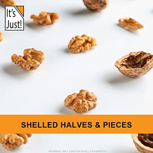 It's Just - Raw Walnuts, California Grown, Made In Usa, 20Oz (1.25Lb), Unsalted, Halves & Pieces #TOP3