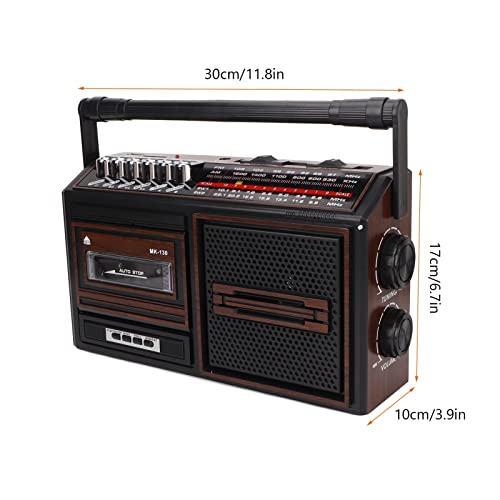 Image of Retro with Cassette Player, AM FM Portable Stereo Radio for Tapes - Compact Recorder for Home, Kids Adults (US Plug)