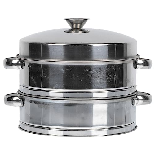 Mikinona Vaporera Doméstica De 2 Niveles Vaporera De Alimentos Utensilio De Cocina Tapa De Acero Inoxidable Utensilios De Cocina Esmaltados Fácil De Usar