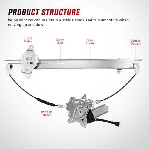 Image of Nilight Front Passenger Window Regulator with Motor, Compatible with Nissan Frontier 2005 2006 2007 2008 2009 2010 2011 2012 2013 2014 2015, Power Window Lift Motor Assembly, 741-349