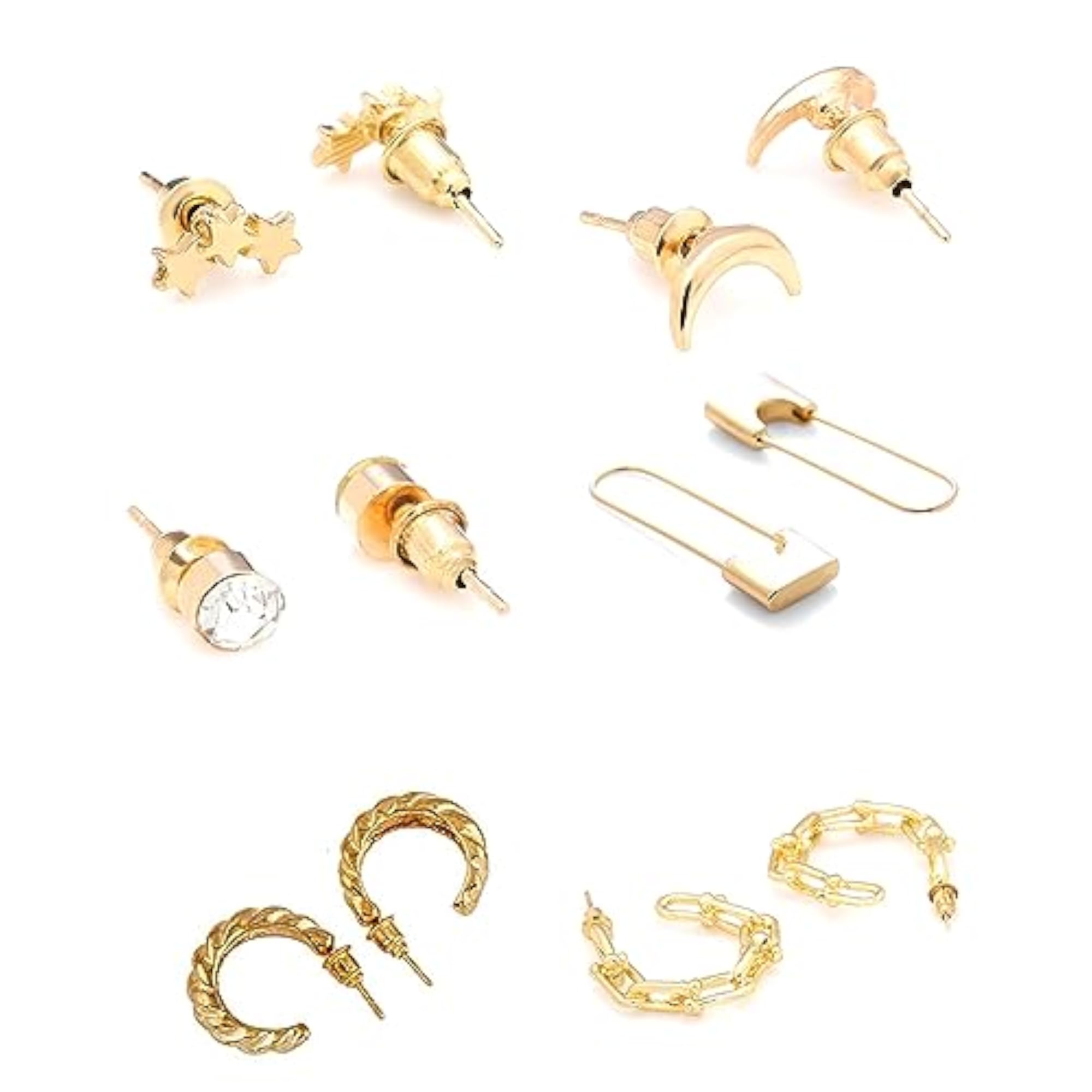 Pearl Hoops & Stud Earring Set- Combo of 12 Pairs