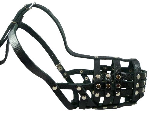 Bozal de malla transpirable con cuero protector para Doberman 3
