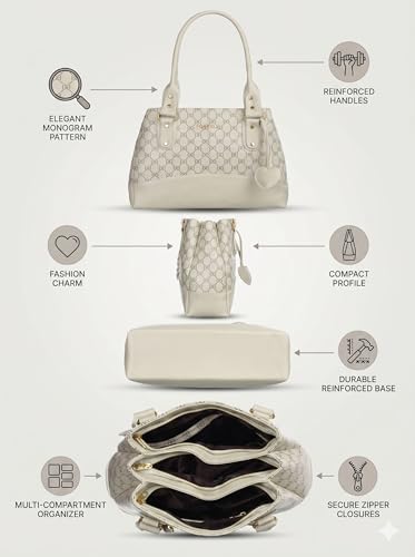 Image of Fostelo Women's Catlin Satchel Tote Handbag for Women | Ladies Purse | Stylish Shoulder Bag | Gift For Women