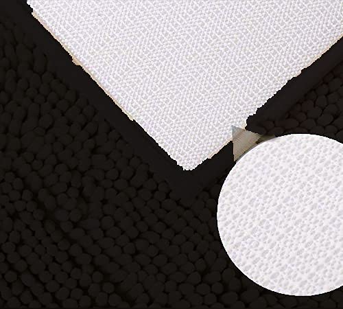 Madeals Bath Rug Set 4 Piece With Toilet Lid Cover And Rug Set Combo, Soft Shaggy Bath Rug Set 3 Piece And U-Shaped Toilet Floor Rug Black #TOP4