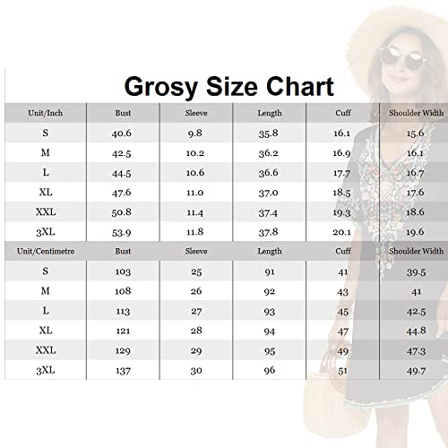 Grosy Women's Embroidered Mexican Peasant Dresses, Plus Size Fiesta Boho Dress For Women, Traditional Floral Bohemian Skirts (X-Large, Black-2) #TOP5