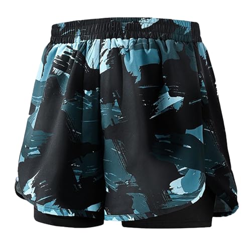 Image of Cambkatl 2 in 1 Men's Athletic Swim Trunks Quick Dry Board Shorts Elastic Waist Beach Swimwear with Compression Liner