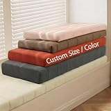 Generisch Bankauflage nach Maß aus Teddy-Stoff – Sitzbank Kissen mit 50D Schaumstoff,...