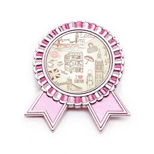 Broche London Britain Big Ben en métal rose taille M pour collectionneur