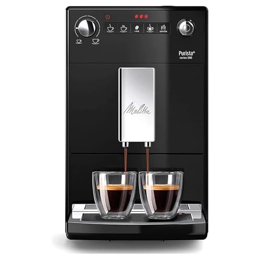Melitta Purista Noire, Machine à Café à Grain avec Broyeur et Système d'Extraction des Arômes, Silencieuse, Mode 1 à 2 Tasses, Expresso, F230-102, 1450W, Noir