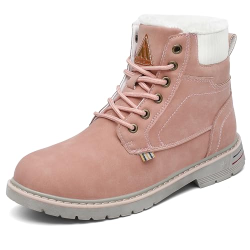 Mishansha Botines Mujer Invierno Cálidos Botas de Nieve Cómodas Zapatos Clásicas Rosa 38