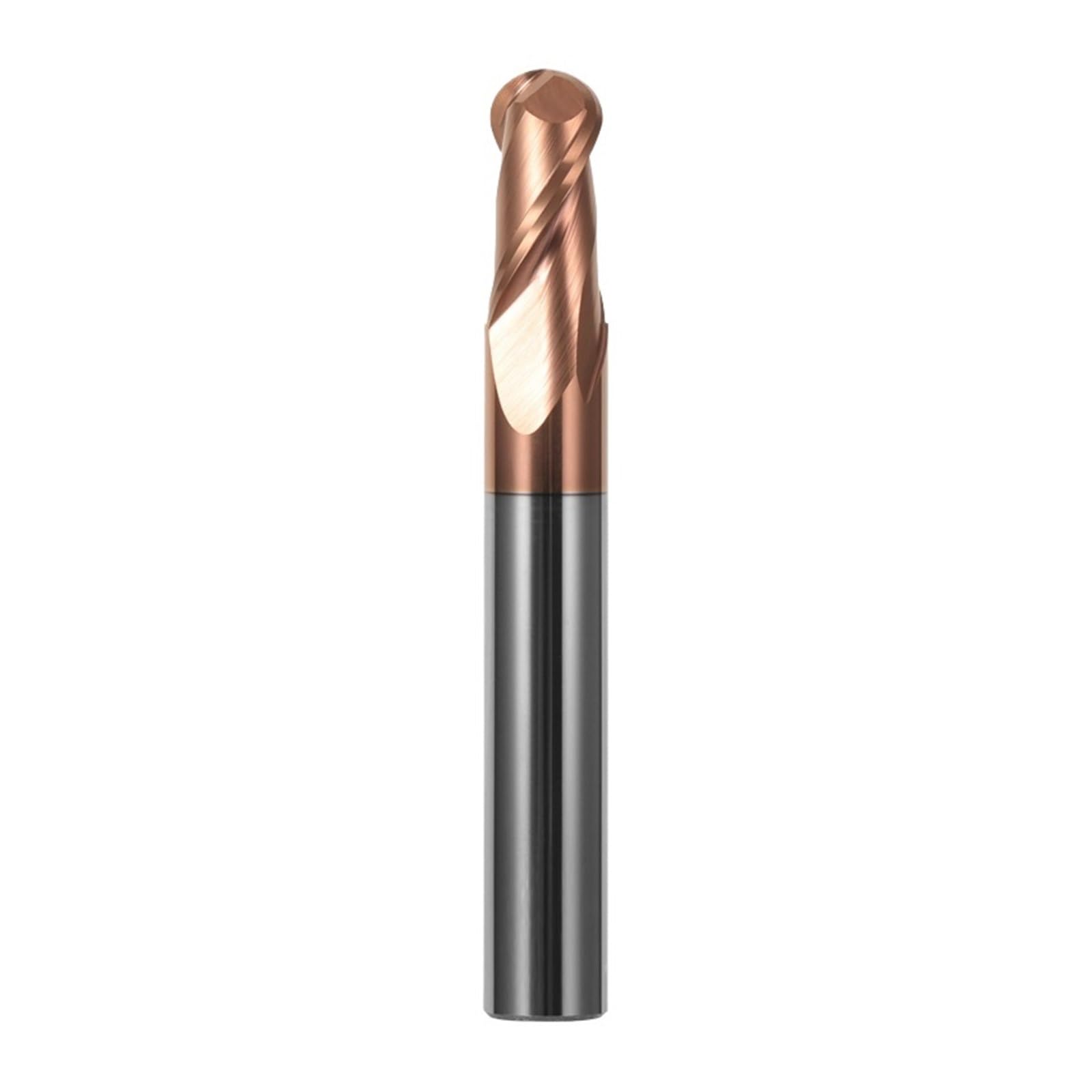 Fresa de punta esférica carburo tungsteno 2 flautas HRC55, herramienta corte CNC, fresado, R0,5-10 mm, 1 unidad(R6X24XD12X75L)