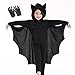 KEEBAX Costume da Pipistrello Vampiro per Bambini di Carnevale, Costume Ali Bat con Mantello e Guanti, Cosplay Mantello per 3-13 Ragazze, Ragazzi (S 105-115cm)