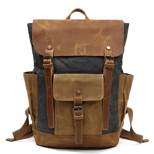 Sac à dos de décontracté pour ordinateur cuir véritable camping randonnée