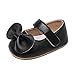 Generic Zapatos para bebé de 6 a 12 meses, para aprender a andar, de princesa, con lazo, suela suave, antideslizantes, zapatos de verano, zapatos planos, Negro , 12