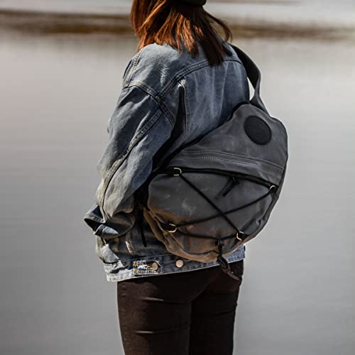 Duluth Pack Canvas Sling Pack – 15 oz Waxed Canvas, Made in USA – 16L Crossbody for Travel, Hiking & Everyday Use (Waxed Grey)3