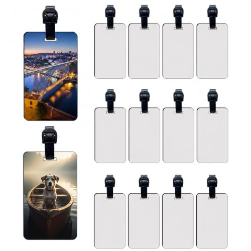 12 pcs Sublimation Luggage Tag Set with Keychains