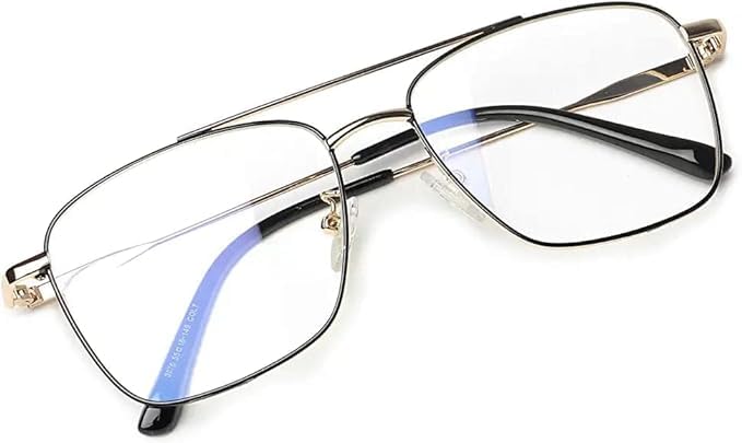 Blue Cut Progressive Reading Glasses For Men & Women Anti Glare UV Protection Wefarer Premium Frame Golden(Distance Zero/Reading +1.00 TO +3.00)-image-1
