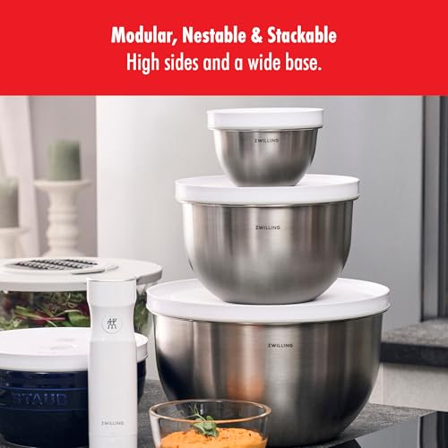 Image of ZWILLING Fresh & Save BOWLS 9-pc Stainless Steel Vacuum Bowl Starter Set, Airtight Food Storage Containers for Meal Prep and Leftovers, Durable, BPA-Free, Stackable