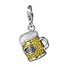SilberDream Anhänger Charm Bierkrug gelb weiß 925er Silber Emaille D2FC860Y EIN schönes Geschenk zu Weihnachten, Geburtstag, Valentinstag für die Frau