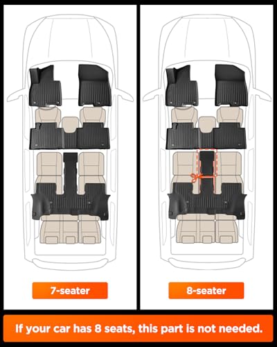 Image of Car Floor Mats for Hyundai Palisade 2026 7 /8 Seats Hybrid Full Set 5PCS | TPE Material All Weather Easy-install Odorless Waterproof Non-slip Easy-clean Handle Hevy Spills Not Fits Fuel Model