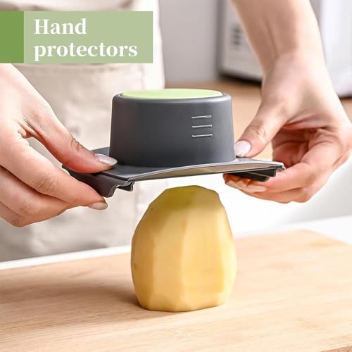 Image of Vasukie 14-in-1 Multipurpose Chopper - Fruits & Vegetable Cutter, Grater, Peeler, and Mandolin Slicer with Container - Easy Push-to-Clean Kitchen Chopper & Dicer