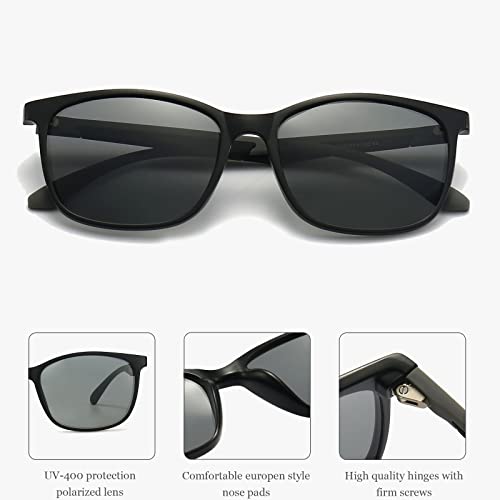 ANRRI Lightweight Polarized Sunglasses for Men Retro Square UV400 Protection4