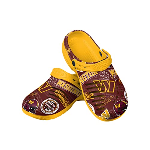 FOCO Men's NFL Team Logo Historic Print Garden Water Sandals Shoes Slipper Clogs with Strap