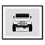 Jeep Wrangler YJ (1987-1995) Inspired Poster Print Wall Art Decor Handmade (Unframed)
