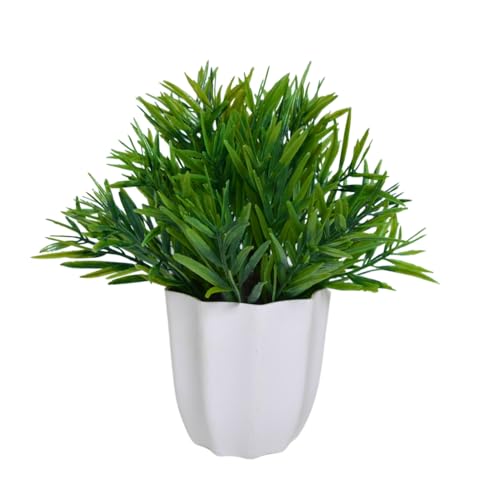 Image of fancymart Artificial Mini Bamboo Bunch in Pot - 22 cm Height, Perfect for Tabletop Decoration | Ideal for Home & Office Decor